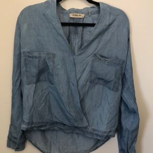 Chambray long sleeve top from Anthropologie.